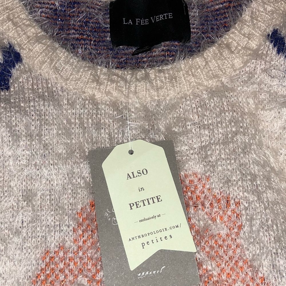 NEW❗️Anthropologie La Fee Verte Fuzzy Knit Sweater - Picture 7 of 8
